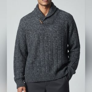 Fisherman Out Of Ireland Toggle Shawl Neck Sweater